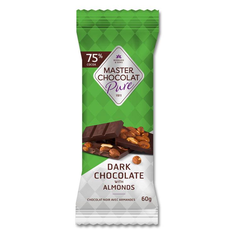Dark 75 Chocolate Bar with Almonds by BERNARD Chocolate Lethbridge