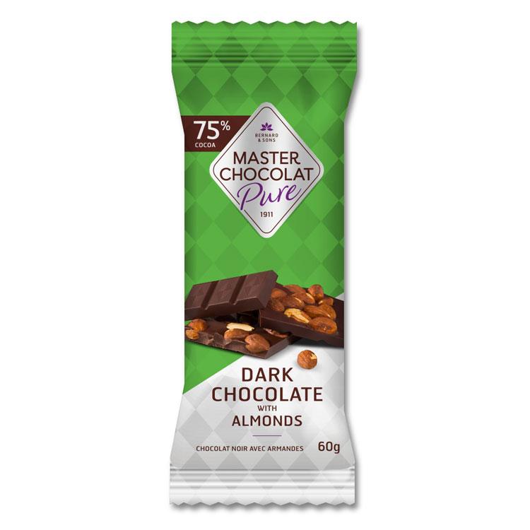 Dark 75% Chocolate Bar with Almonds by BERNARD