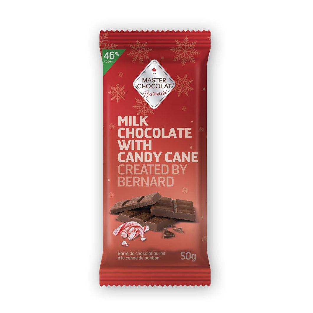 Milk Candy Cane Chocolate Bar by BERNARD